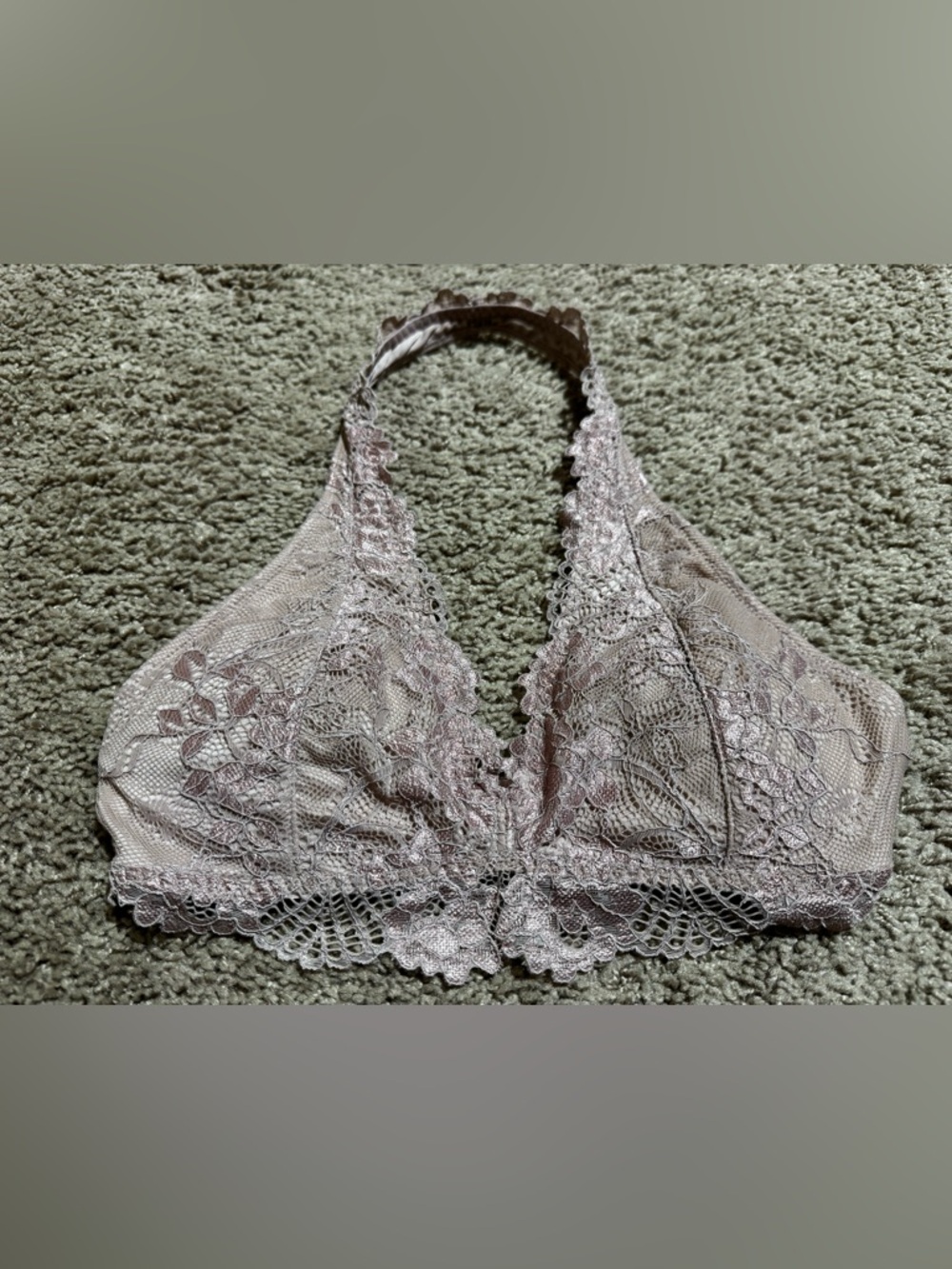 Abercrombie & Fitch Lace Bralette in Dusty Pink XS